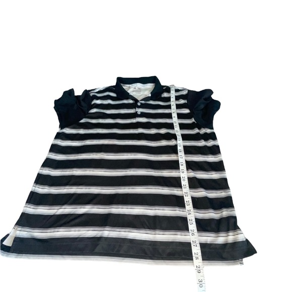 Adidas Climacool Black & White Stripe Polo Style Polyester Size Large - Picture 8 of 8